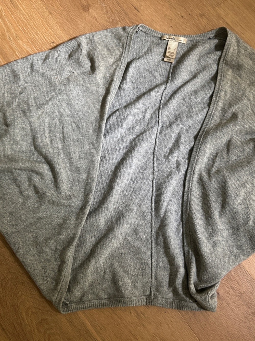 Laundry By Shelli Segal Light Gray Open Front Cardigan